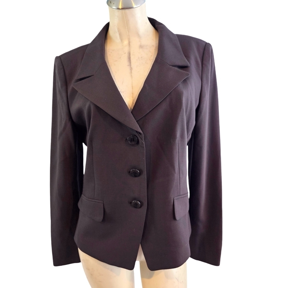 Talbots Size 10 Dark Gray Blazer Italian Fabric